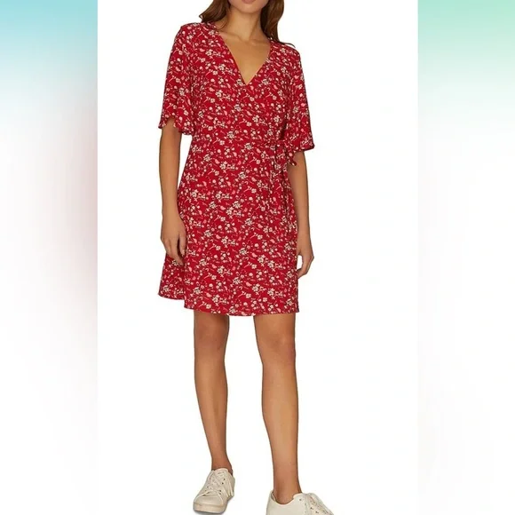 Sanctuary Dresses Euc Sanctuary Size Xs Floral Red Wrap Dress